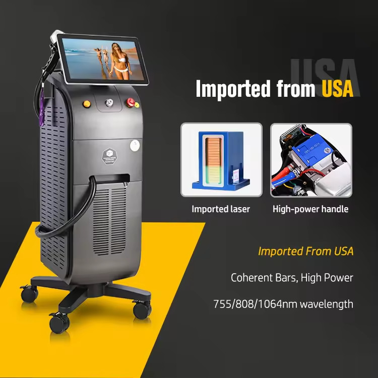 12x26mm Spot Size Laser Hair Removal Machine con caratteristiche di sicurezza Sensore di contatto con la pelle
